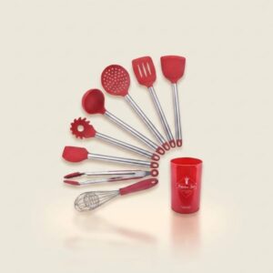 9pcsset-Stainless-Steel-Silicone-Kitchen-Utensil-Set-Tong-Spoon-Spatula-Whisk-Strainer-Cooking-Utensil-with-Storage-Bucket.jpeg Stainless Steel Silicone Kitchen Utensil Set